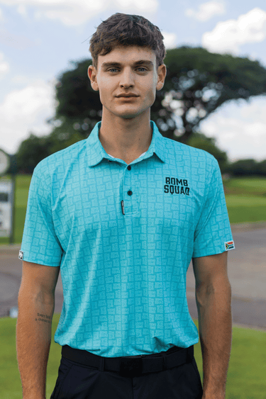 BOMB BLUE GOLF SHIRT - BOMB SQUAD by BooYaa Golf