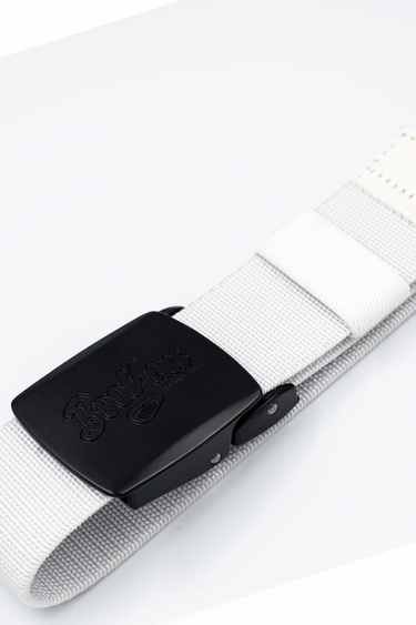 BooYaa Belt - Adjustable White Stretch with Black Alloy Buckle