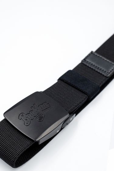 BooYaa Belt - Adjustable Black Stretch with Black Alloy Buckle